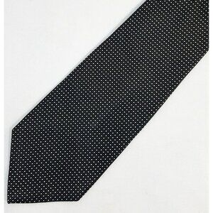 Calvin Klein Mens Silk Necktie Black Micro Dot Pattern 3.5" Width 59" Length